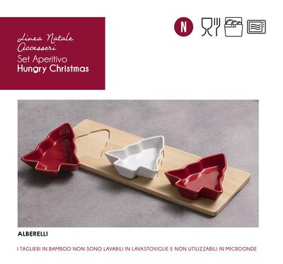 SET 3PZ APERITIVO XMAS HUNGRY ALBERELLI Ingrosso Tessile Casa Tellini S.r.l.